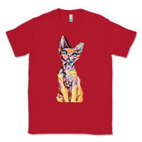 Red Colorful Cat Classic Tee - PixelFlow