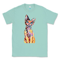 Seafoam Colorful Cat Classic Tee - PixelFlow