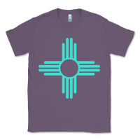 Lavender New Mexico Zia Sun in Turquoise Blue Classic Tee - PixelFlow