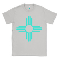 Moon Dust New Mexico Zia Sun in Turquoise Blue Classic Tee - PixelFlow