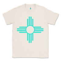 Natural New Mexico Zia Sun in Turquoise Blue Classic Tee - PixelFlow