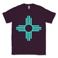 Plum New Mexico Zia Sun in Turquoise Blue Classic Tee - PixelFlow