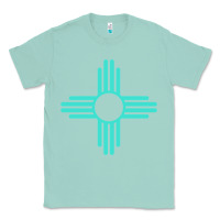 Seafoam New Mexico Zia Sun in Turquoise Blue Classic Tee - PixelFlow