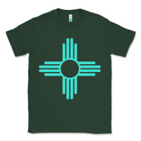 Sports Green New Mexico Zia Sun in Turquoise Blue Classic Tee - PixelFlow
