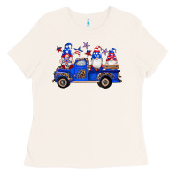 American Flag Gnomes Truck Ladies Tee | Teevron