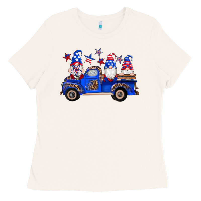 American Flag Gnomes Truck Ladies Tee by Artiststas | Teevron