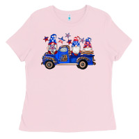Bubblegum Pink american flag gnomes truck Ladies Tee - Artiststas
