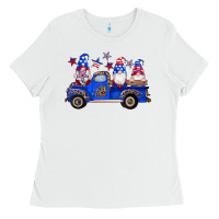 White american flag gnomes truck Ladies Tee - Artiststas