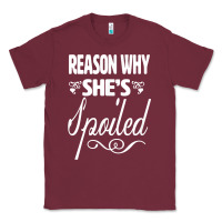Burgundy the reason she is spoiled couples matching set valentines t shirt Classic Tee - SnappyArt