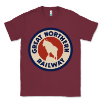 Burgundy Great Northern Railroad Classic Tee - SnappyArt