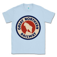 Dusty Blue Great Northern Railroad Classic Tee - SnappyArt