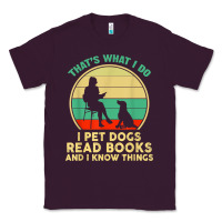 Plum that what i do i pet dogs read books and i know things t shirt Classic Tee - SnappyArt