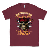 Burgundy pirate the beatings will continue until morale improves Classic Tee - SnappyArt