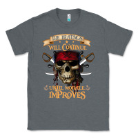 Charcoal Heather pirate the beatings will continue until morale improves Classic Tee - SnappyArt