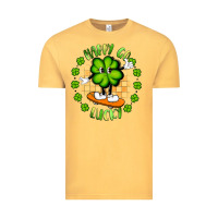 Vintage Mustard happy go lucky Vintage Tee - Artiststas