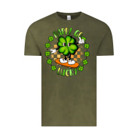 Vintage Olive happy go lucky Vintage Tee - Artiststas