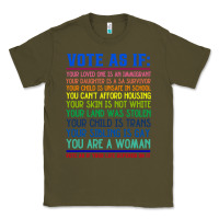 Army Green Vote As If Your Life Depends On It Human Rights Classic Tee - SnappyArt
