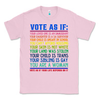 Bubblegum Pink Vote As If Your Life Depends On It Human Rights Classic Tee - SnappyArt