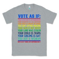 Heather Grey Vote As If Your Life Depends On It Human Rights Classic Tee - SnappyArt