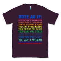 Plum Vote As If Your Life Depends On It Human Rights Classic Tee - SnappyArt