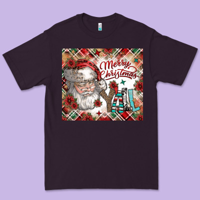 Merry Christmas Y'all Premium Tee Designed By Cowhidedigitalart
