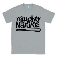 Heather Grey naughty by nature Classic Tee - SnappyArt