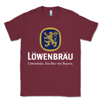 Burgundy lowenbrau Classic Tee - SnappyArt