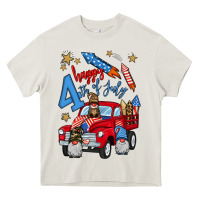Cream 4th of july truck  1 Heavy Core Tee - BundleAndBundleShop