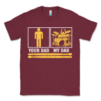 Burgundy mens my dad is a drummer your dad not drum player father's day t shirt Classic Tee - SnappyArt