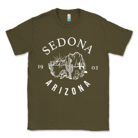 Army Green womens sedona arizona t shirt sedona az vintage arizona vacation v nec Classic Tee - SnappyArt