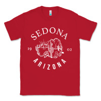 Red womens sedona arizona t shirt sedona az vintage arizona vacation v nec Classic Tee - SnappyArt