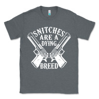 Charcoal Heather Snitches Are A Dying Breed Motorcycle Biker Gun Classic Tee - SnappyArt