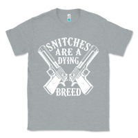 Heather Grey Snitches Are A Dying Breed Motorcycle Biker Gun Classic Tee - SnappyArt