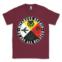 Burgundy native american medicine wheel, mitakuye oyasin t shirt Classic Tee - SnappyArt