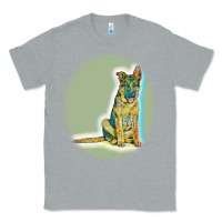 Heather Grey German Shepherd isolated on whot. Classic Tee - SnappyArt