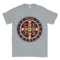 Heather Grey Saint Benedict Medal 1 Classic Tee - SnappyArt