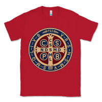 Red Saint Benedict Medal 1 Classic Tee - SnappyArt