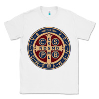 White Saint Benedict Medal 1 Classic Tee - SnappyArt