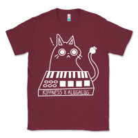 Burgundy The KIFFNESS X ALUGALUG white cat Classic Classic Tee - SnappyArt