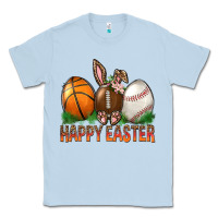 Dusty Blue Happy Easter Sports Classic Tee - BundleAndBundleShop