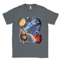 Charcoal Heather Fluffy Kitten Shoot Laser Rainbow Space Galaxy, Cat Gifts Classic Tee - SnappyArt