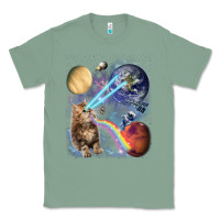 Sage Fluffy Kitten Shoot Laser Rainbow Space Galaxy, Cat Gifts Classic Tee - SnappyArt