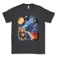 Smoke Fluffy Kitten Shoot Laser Rainbow Space Galaxy, Cat Gifts Classic Tee - SnappyArt