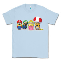 Dusty Blue Super Minion Bros Classic Tee - FloraArt