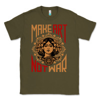 Army Green make art not war symbol Classic Tee - FloraArt