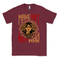 Burgundy make art not war symbol Classic Tee - FloraArt