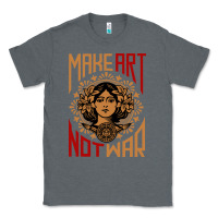 Charcoal Heather make art not war symbol Classic Tee - FloraArt