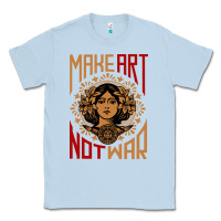 Dusty Blue make art not war symbol Classic Tee - FloraArt