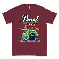 Burgundy ANIMAL DRUMMER PEARL DRUMS Classic Tee - FloraArt