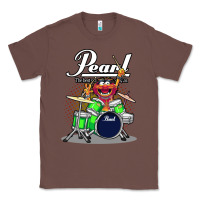 Chestnut ANIMAL DRUMMER PEARL DRUMS Classic Tee - FloraArt